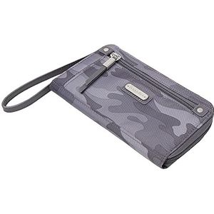 Baggallini dames portemonnee met rits, donkergrijze camouflage, One Size, portemonnee met rits