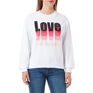 Love Moschino Stretch sweatshirt voor dames, katoen, Optisch wit.