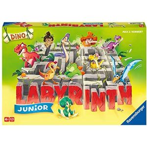 Ravensburger® 20980 - Dino Junior Labyrinth - Familieklassiker voor de kleintjes, spel voor kinderen vanaf 4 jaar - Gezelschapsspel geschikt voor 2-4 spelers, junior-uitgangen met dinosaurusthema