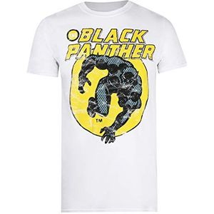 Marvel The Black Panther T-shirt voor heren, wit, XXL, Wit.