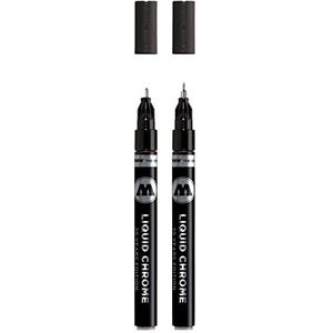 Molotow Liquid Chrome marker (met speciale inkt voor spiegeleffect) 2 stuks 1 en 2 mm