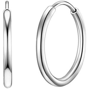 Rafaela Donata 925 sterling zilveren creolen oorbellen rond 20mm One Size zilver zonder steen 60800080, one size, zilverkleurig, Zonder steen.