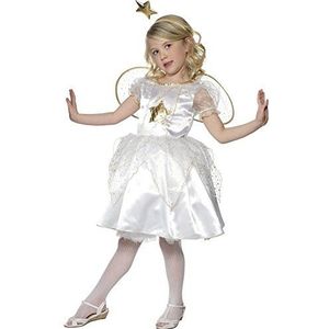 Smiffys sterren feeënkostuum wit goud met jurk hoofdband en vleugels kinderen maat M/7-9