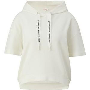 s.Oliver 2144810 Dames sweatshirt met korte mouwen en capuchon, Crème 0210