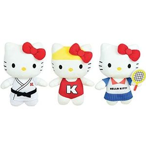 024269 Hello Kitty knuffeldier Sport, +/-14 cm, tennis, judo en zwemmen