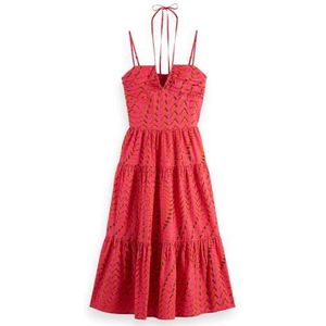 Scotch & Soda Robe midi en coton seersucker, House Of Mirrors Pink 638, 36
