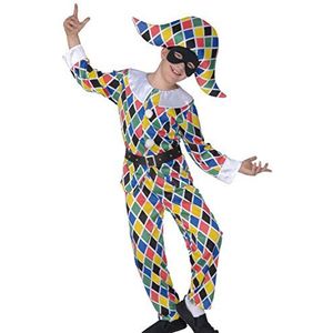 Widmann - Harlequin kinderkostuum, jas, broek, riem, hoed, clown, boeket, nazwen, carnaval, themafeest