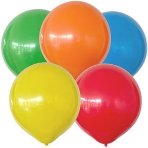Karaloon G15099 reuzenballonnen, meerkleurig, omtrek 150 cm, heliumballonnen, grote ballonnen voor verjaardagen en feesten, natuurlijk rubber, 50 stuks