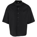 Urban Classics Boxy Cotton Linen T-shirt voor heren, zwart.