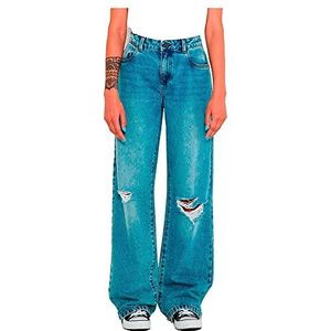 Noisy may Mid Rise NMAMANDA dames jeans loose fit, lichte jeans blauw