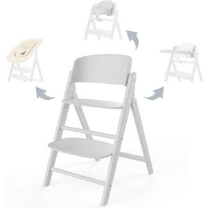 CYBEX Gold CLICK & FOLD 4-in-1 kinderstoel, groeit met het kind, vanaf de geboorte tot 99 jaar, incl. ligstoelnest in goud, babyset en dienblad, beukenhout/katoen/kunststof, geheel wit