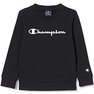 Champion Legacy American Classics-Ultra Light Powerblend Terry Logo Crewneck sweatshirt voor kinderen en jongeren, zwart, 3-4 jaar, zwart.