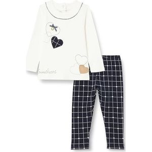 Chicco Compleet: T-shirt met lange mouwen en legging joggingbroek voor babymeisjes, Wit