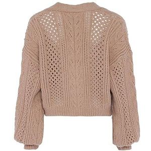 Nascita Damesmode, trui met V-hals en parels, acryl, beige, maat XS/S, sweatshirt, beige, XS, Beige