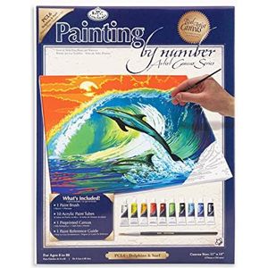 Royal & Langnickel PCL6 serie schilderen op nummer kunstenaarsdoek dolfijn/surfen large