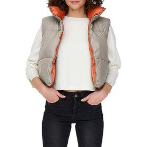 Only Ricky beige vest voor dames, Teak/Detail: tijgerlily