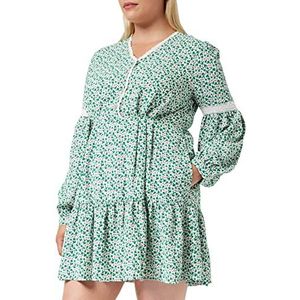 Louche Noomi-Mint Blossom damesjurk, groen, maat 44, Groen