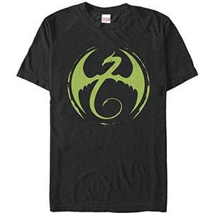 Marvel Defenders Iron Fist Logo T-shirt met korte mouwen Uniseks T-shirt, zwart.