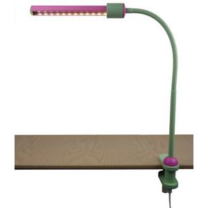 Niermann lamp met bevestigingsklem en LED-verlichting zachtgroen/magenta (238)