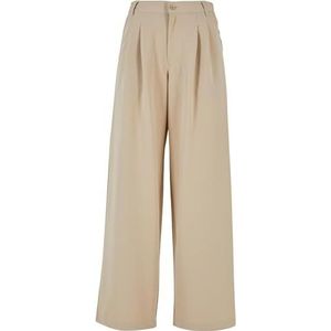 Urban Classics Pantalon pour femme ultra large en maille plissée à l'avant, Sable mouillé, 36