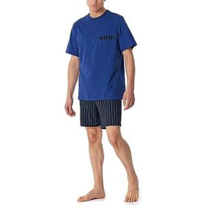 Schiesser Korte pyjama – set nachtkleding voor heren, Navy Blauw
