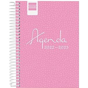 Finocam - Kalender 2022 2023 Cool 1 dag per pagina, september 2022 tot juni 2023 (lescurs) + juli en Amor overzicht, Portugees roze
