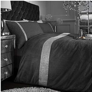 Pluche beddengoedset voor eenpersoonsbed, van fleece, grijs