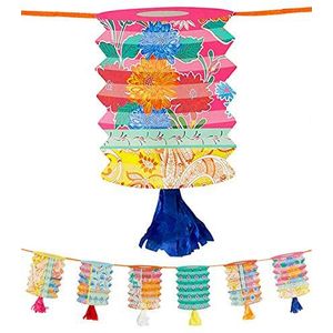 Talking Tables - Papieren lantaarnslinger - 3 m | Boho feestdecoraties in levendige kleuren voor verjaardag, Fiesta, Chinese viering, zomertuin, beige