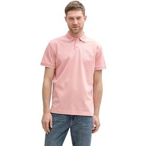 TOM TAILOR 1045629 Poloshirt voor heren, 37557 - Hazy Coral Two Tone, XL