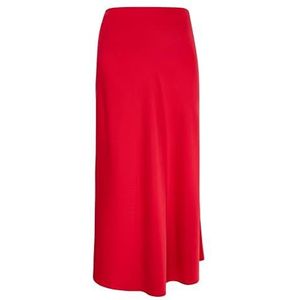 EUCALY Jupe midi pour femme, rouge, XS