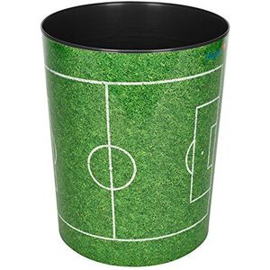 Läufer 26665 prullenmand voetbalveld, 13 liter vuilnisemmer, perfect voor de kinderkamer, rond, stevig kunststof, verschillende motieven