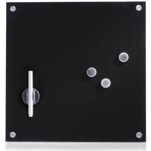Zeller 11602 memobord van glas, zwart, 40 x 40 cm