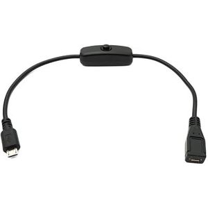 System-S USB 2.0-kabel - 30 cm - Micro B-stekker naar bus - schakeladapter - zwart