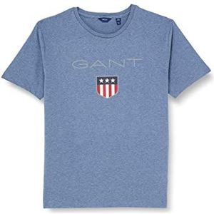 GANT Shield SS jongens T-shirt indigo blue melange, indigo, 122-128, Indigo