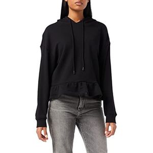 Urban Classics Organic Volants Hoodie voor dames, zwart.