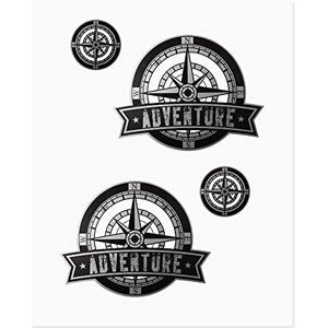 Stickers voor motorkoffers, windrozen 2, 20 x 24 cm
