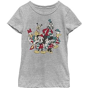 Disney T-shirt Mickey and Friends Christmas Vintage Group Shot Girls, Grijs gemêleerd, Athletic XS, atletisch grijs gemêleerd