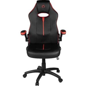 Konix Chaise de bureau gaming Omega - Inclinaison siège 15° - Revêtement simili cuir PVC - Noir et rouge