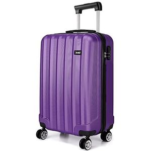 Kono Robuuste hardcase koffer met 4 zwenkwielen van licht ABS, 50,8 cm, 61 cm, 71,1 cm, Paars., handcabine