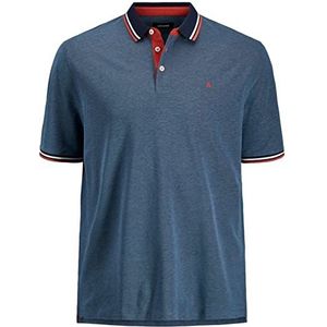 Jack & Jones Essentials Paulos SS T-shirt voor heren (plussize), Blauw - Rood - Wit