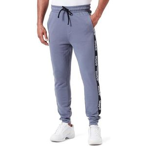 HUGO Broek met sportief logo, loungebroek voor heren, Blauw Open 462