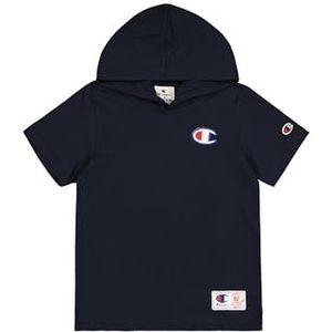 Champion Legacy Retro Sport B (306855) - SS T-shirt met capuchon voor kinderen en tieners, Marineblauw (Nny), 11-12 jaar