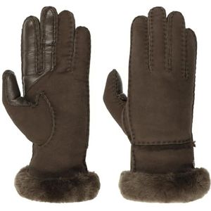 UGG W schapenvacht handschoenen met stiksels voor dames, Verbrande ceder