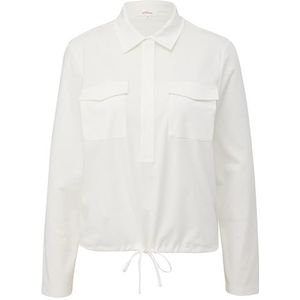 s.Oliver 2139880 Damesshirt met lange mouwen, polokraag en trekkoord, 0210