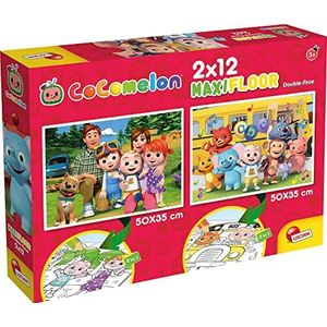 COCOMELON vloerpuzzel - Laten we de natuur in gaan 2 x 12 stukjes. Puzzel en kleurplaat formaat 50 × 35