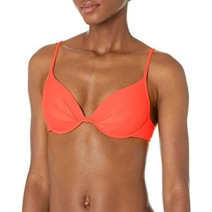 Body Glove Smoothies Greta Solid Molded Cup Push Up Armatures Bikini Top Maillot de bain Rouge Taille XS, Sunset, S