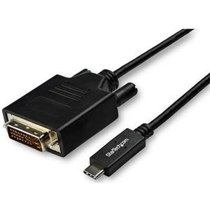 StarTech.com USB-C naar DVI-kabel, 3 m, video-adapter 1080p (Single Link) USB Type-C (DP Alt Mode HBR2) naar DVI-Digital – werkt met TB3 – laptop-pc naar DVI-scherm (CDP2DVI3MBNL)