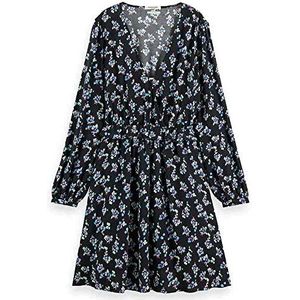 Scotch & Soda Mini-jurk met elastische taille voor dames, Pansy Ikat Black 5642