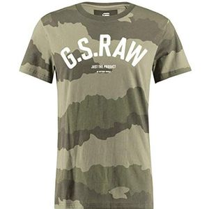 G-STAR RAW Heren T-shirt Graphic 13 Crew Neck, meerkleurig (Dk Shamrock/Asfalt Ao A695)