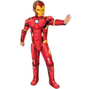 Rubies Iron Man Deluxe kinderkostuum met gevoerde borst, laarzenafdekking en officieel Marvel masker voor carnaval, Kerstmis, verjaardag, feest en Halloween